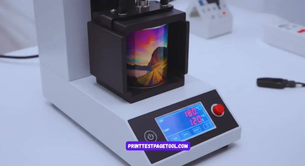 Place the mug in a mug press machine.