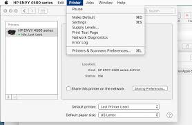 Mac test page settings on computer screen