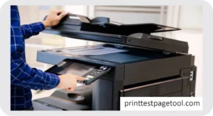 User pressing buttons on a Lexmark printer control panel