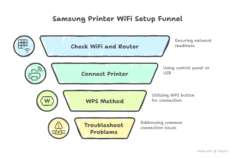 Step by step Samsung printer driver installation infographic