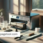 Clean printer and desk setup with original ink cartridges